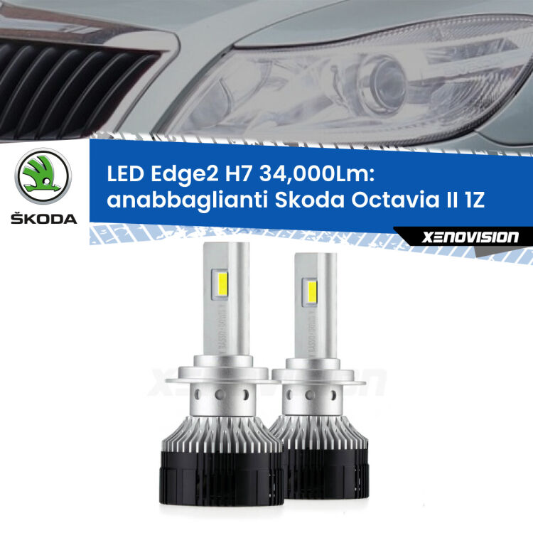 <strong>Kit anabbaglianti LED per Skoda Octavia II</strong> 1Z restyling.</strong>.Coppia lampade <strong>H7</strong> modello Edge v3.0 di Xenovision.