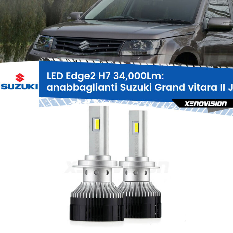 <strong>Kit anabbaglianti LED per Suzuki Grand vitara II</strong> JT, TE, TD a parabola doppia.</strong>.Coppia lampade <strong>H7</strong> modello Edge v3.0 di Xenovision.