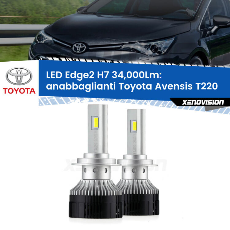 <strong>Kit anabbaglianti LED per Toyota Avensis</strong> T220 1997 - 2003.</strong>.Coppia lampade <strong>H7</strong> modello Edge v3.0 di Xenovision.