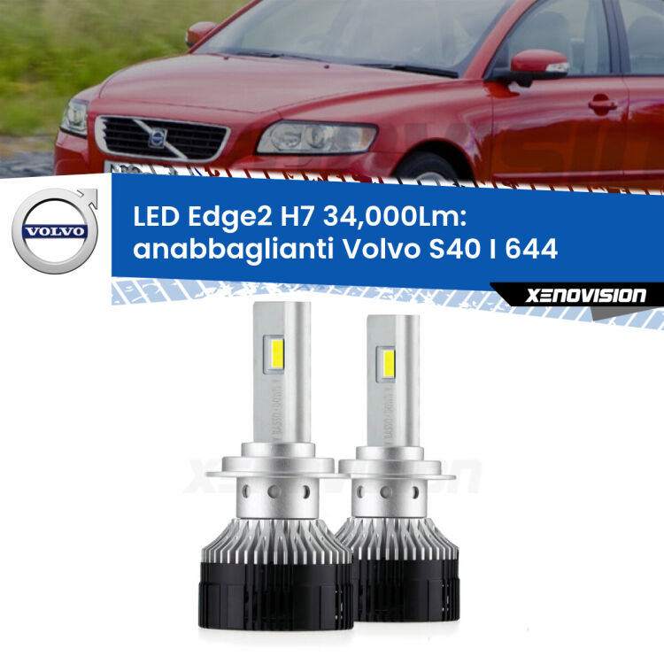 <strong>Kit anabbaglianti LED per Volvo S40 I</strong> 644 a parabola doppia.</strong>.Coppia lampade <strong>H7</strong> modello Edge v3.0 di Xenovision.