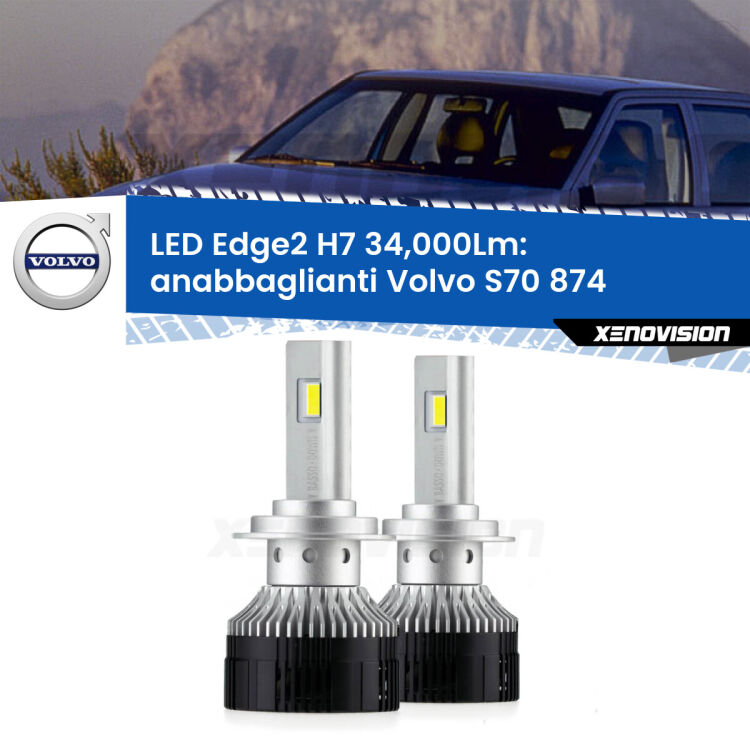 <strong>Kit anabbaglianti LED per Volvo S70</strong> 874 1997 - 2000.</strong>.Coppia lampade <strong>H7</strong> modello Edge v3.0 di Xenovision.