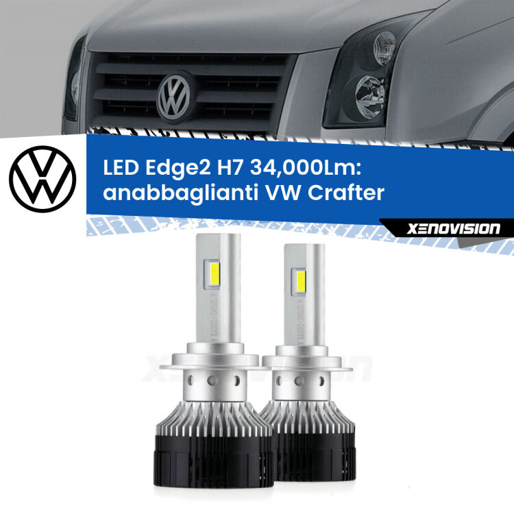 <strong>Kit anabbaglianti LED per VW Crafter</strong>  2006 - 2016.</strong>.Coppia lampade <strong>H7</strong> modello Edge v3.0 di Xenovision.