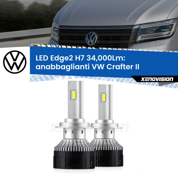 <strong>Kit anabbaglianti LED per VW Crafter</strong> II 2016 in poi.</strong>.Coppia lampade <strong>H7</strong> modello Edge v3.0 di Xenovision.