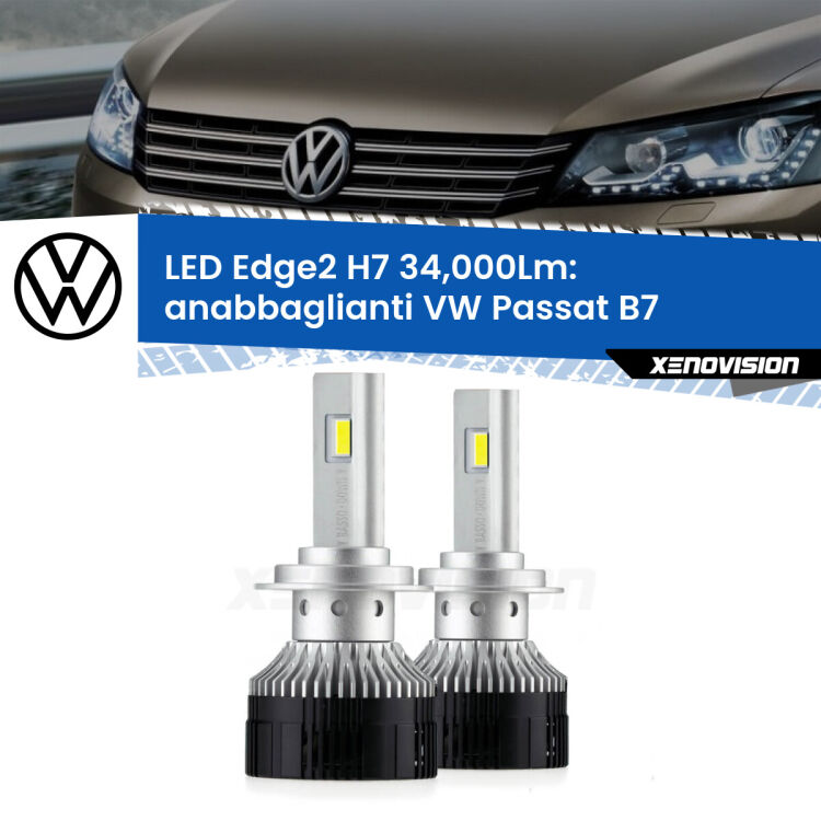 <strong>Kit anabbaglianti LED per VW Passat</strong> B7 2010 - 2014.</strong>.Coppia lampade <strong>H7</strong> modello Edge v3.0 di Xenovision.