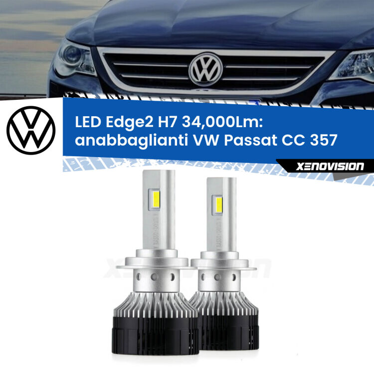 <strong>Kit anabbaglianti LED per VW Passat CC</strong> 357 2008 - 2012.</strong>.Coppia lampade <strong>H7</strong> modello Edge v3.0 di Xenovision.