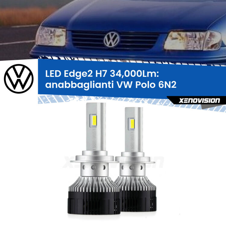 <strong>Kit anabbaglianti LED per VW Polo</strong> 6N2 1999 - 2001.</strong>.Coppia lampade <strong>H7</strong> modello Edge v3.0 di Xenovision.