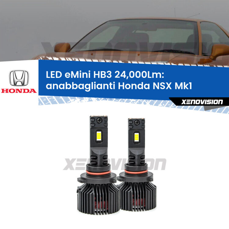 FINE SERIE: NO GARANZIA <strong>Kit anabbaglianti LED specifico per Honda NSX</strong> Mk1 2001 - 2005. Lampade <strong>HB3</strong> compatte, Canbus da 24.000Lumen Eagle Mini Xenovision.