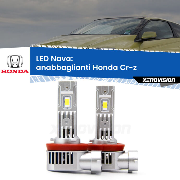 <strong>Anabbaglianti LED no-spie per Honda Cr-z</strong>  2010 - 2016. Coppia lampade <strong>H11</strong>/H9/H8/H16(JP) modello Nava canbus, raffreddate a ventola.