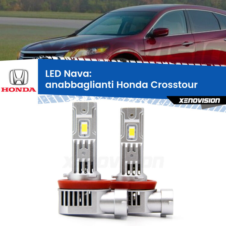 <strong>Anabbaglianti LED no-spie per Honda Crosstour</strong>  2010 - 2015. Coppia lampade <strong>H11</strong>/H9/H8/H16(JP) modello Nava canbus, raffreddate a ventola.