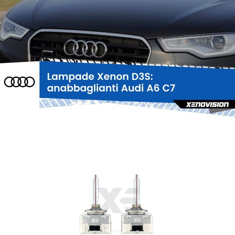 Le lampade Xenon di ricambio D3S Xenovision XT erogano più Lumen, durano di più e proiettano più lontano sui tuoi fari anabbaglianti Audi A6 C7 2010 - 2014