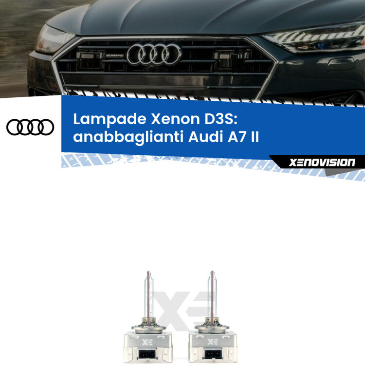 Le lampade Xenon di ricambio D3S Xenovision XT erogano più Lumen, durano di più e proiettano più lontano sui tuoi fari anabbaglianti Audi A7 II 2019 in poi