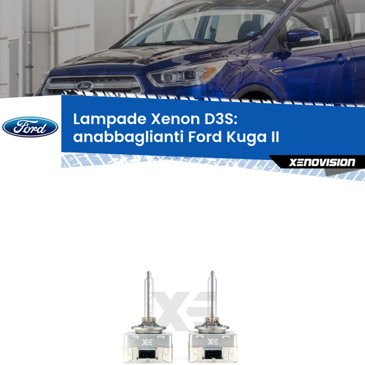 Le lampade Xenon di ricambio D3S Xenovision XT erogano più Lumen, durano di più e proiettano più lontano sui tuoi fari anabbaglianti Ford Kuga II  2012 - 2019