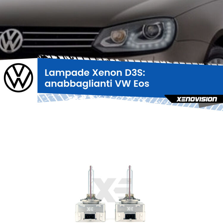 Le lampade Xenon di ricambio D3S Xenovision XT erogano più Lumen, durano di più e proiettano più lontano sui tuoi fari anabbaglianti VW Eos  2011 - 2015