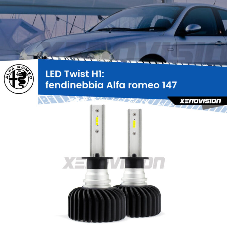 <strong>Kit fendinebbia LED</strong> H1 per <strong>Alfa romeo 147</strong>  2000 - 2004. Compatte, impermeabili, senza ventola: praticamente indistruttibili. Top Quality.