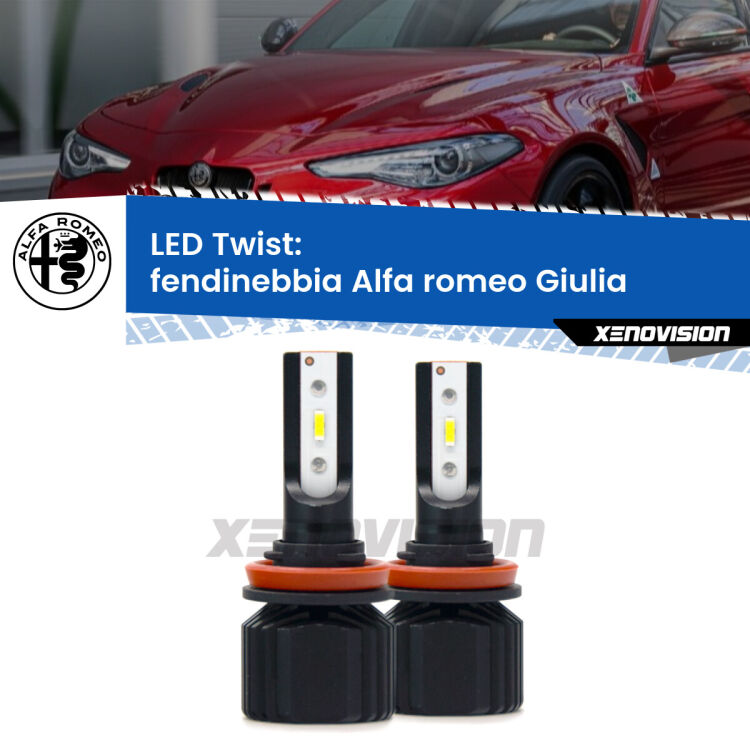 <strong>Kit fendinebbia LED</strong> per <strong>Alfa romeo Giulia</strong>  2015 in poi. Compatte, impermeabili, senza ventola: praticamente indistruttibili. Top Quality.