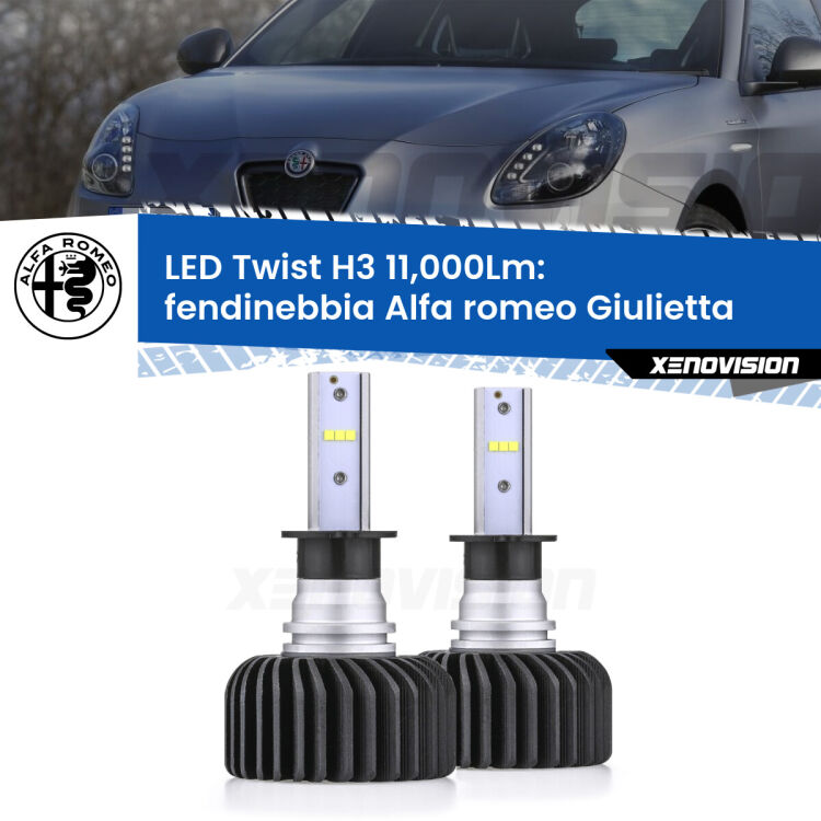 FINE SERIE: NO GARANZIA <strong>Kit fendinebbia LED</strong> H3 per <strong>Alfa romeo Giulietta</strong>  2010 in poi. Compatte, impermeabili, senza ventola: praticamente indistruttibili. Top Quality.