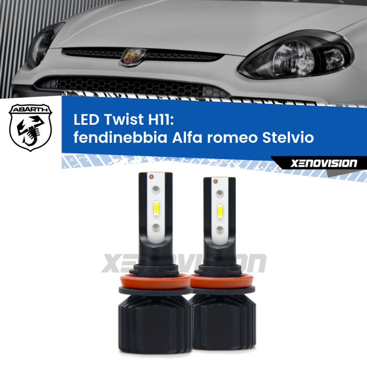 <strong>Kit fendinebbia LED</strong> H11 per <strong>Abarth Punto Evo</strong>  2010 - 2014. Compatte, impermeabili, senza ventola: praticamente indistruttibili. Top Quality.