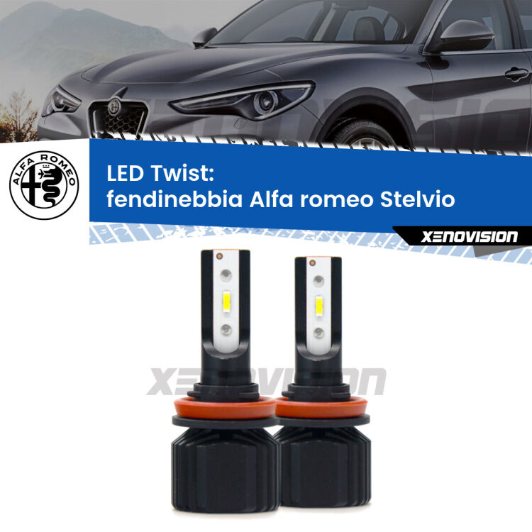 <strong>Kit fendinebbia LED</strong> per <strong>Alfa romeo Stelvio</strong>  2016 in poi. Compatte, impermeabili, senza ventola: praticamente indistruttibili. Top Quality.