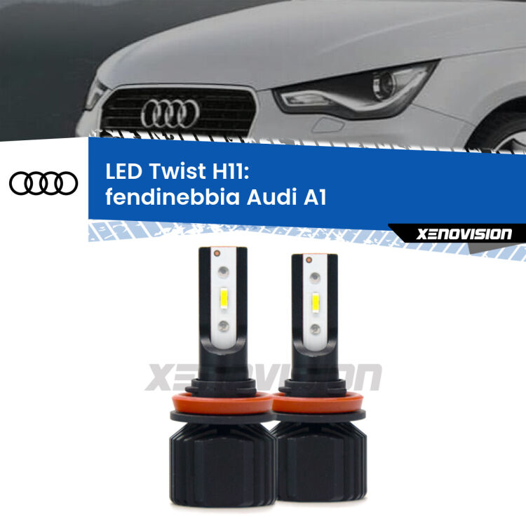 <strong>Kit fendinebbia LED</strong> H11 per <strong>Audi A1</strong>  2010 - 2018. Compatte, impermeabili, senza ventola: praticamente indistruttibili. Top Quality.