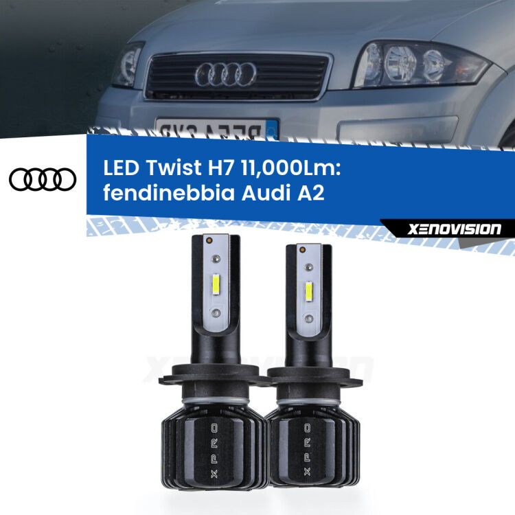 FINE SERIE: NO GARANZIA <strong>Kit fendinebbia LED</strong> H7 per <strong>Audi A2</strong>  2000 - 2005. Compatte, impermeabili, senza ventola: praticamente indistruttibili. Top Quality.