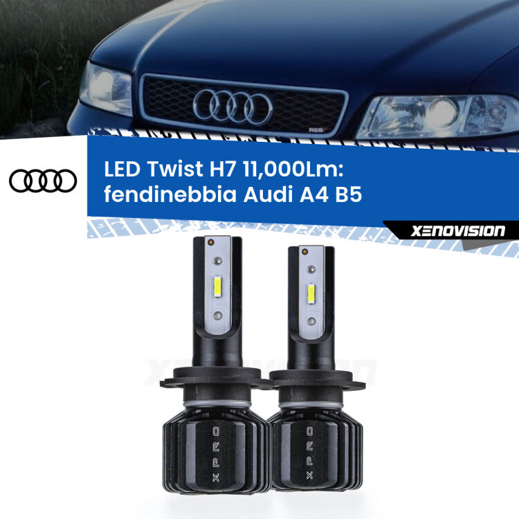 FINE SERIE: NO GARANZIA <strong>Kit fendinebbia LED</strong> H7 per <strong>Audi A4</strong> B5 1999 - 2001. Compatte, impermeabili, senza ventola: praticamente indistruttibili. Top Quality.