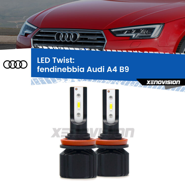 <strong>Kit fendinebbia LED</strong> per <strong>Audi A4</strong> B9 2015 - 2019. Compatte, impermeabili, senza ventola: praticamente indistruttibili. Top Quality.