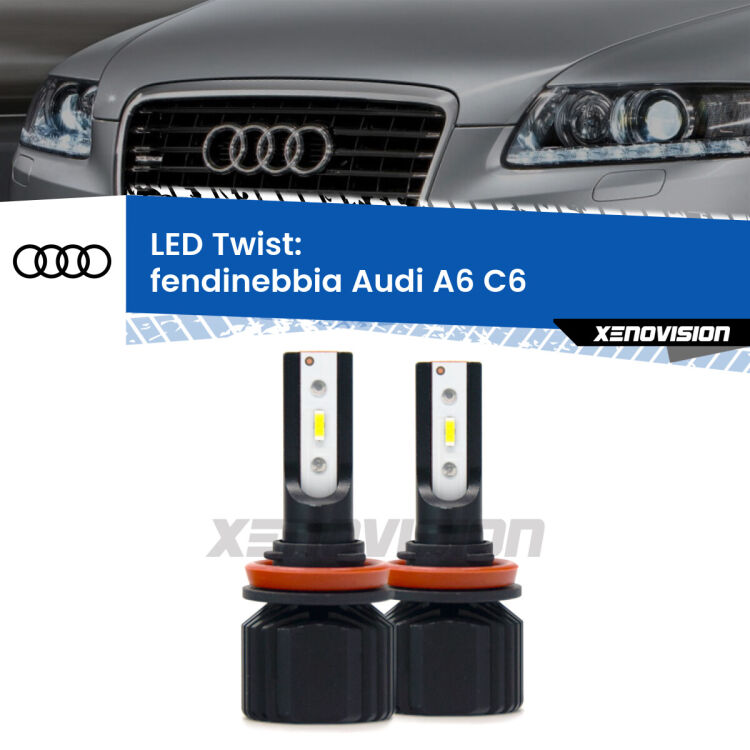 <strong>Kit fendinebbia LED</strong> per <strong>Audi A6</strong> C6 2009 - 2011. Compatte, impermeabili, senza ventola: praticamente indistruttibili. Top Quality.