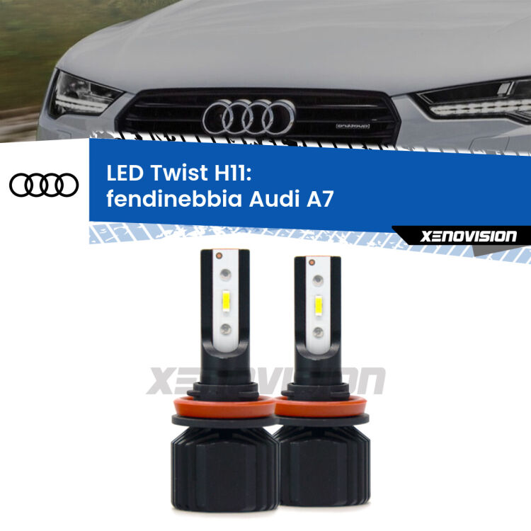 <strong>Kit fendinebbia LED</strong> H11 per <strong>Audi A7</strong>  2010 - 2018. Compatte, impermeabili, senza ventola: praticamente indistruttibili. Top Quality.