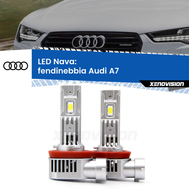 <strong>Fendinebbia LED no-spie per Audi A7</strong>  2010 - 2018. Coppia lampade <strong>H11</strong>/H9/H8/H16(JP) modello Nava canbus, raffreddate a ventola.