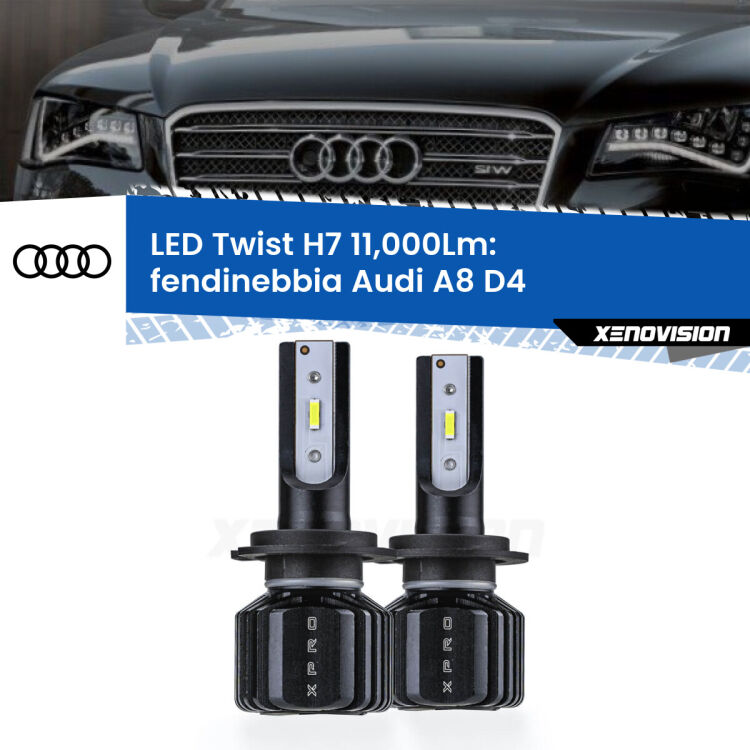 FINE SERIE: NO GARANZIA <strong>Kit fendinebbia LED</strong> H7 per <strong>Audi A8</strong> D4 2009 - 2018. Compatte, impermeabili, senza ventola: praticamente indistruttibili. Top Quality.