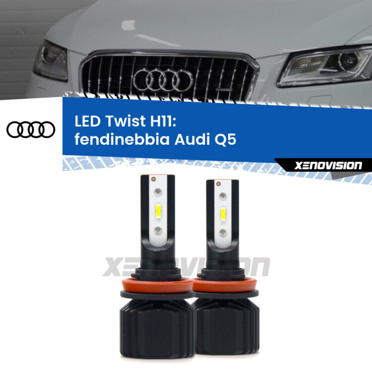 <strong>Kit fendinebbia LED</strong> H11 per <strong>Audi Q5</strong>  2008 - 2017. Compatte, impermeabili, senza ventola: praticamente indistruttibili. Top Quality.