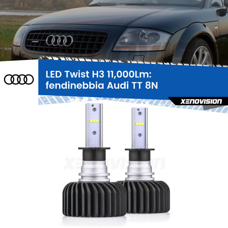 FINE SERIE: NO GARANZIA <strong>Kit fendinebbia LED</strong> H3 per <strong>Audi TT</strong> 8N 1998 - 2006. Compatte, impermeabili, senza ventola: praticamente indistruttibili. Top Quality.