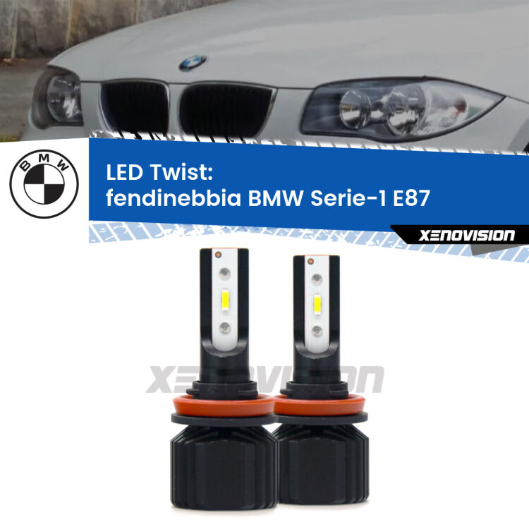 <strong>Kit fendinebbia LED</strong> per <strong>BMW Serie-1</strong> E87 2003 - 2012. Compatte, impermeabili, senza ventola: praticamente indistruttibili. Top Quality.