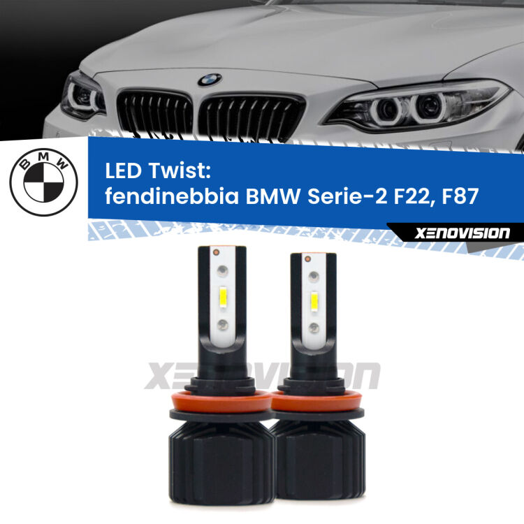 <strong>Kit fendinebbia LED</strong> per <strong>BMW Serie-2</strong> F22, F87 2012 - 2015. Compatte, impermeabili, senza ventola: praticamente indistruttibili. Top Quality.