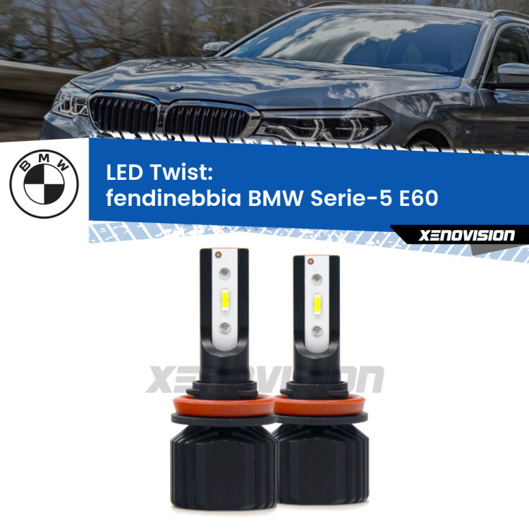 <strong>Kit fendinebbia LED</strong> per <strong>BMW Serie-5</strong> E60 2007 - 2010. Compatte, impermeabili, senza ventola: praticamente indistruttibili. Top Quality.