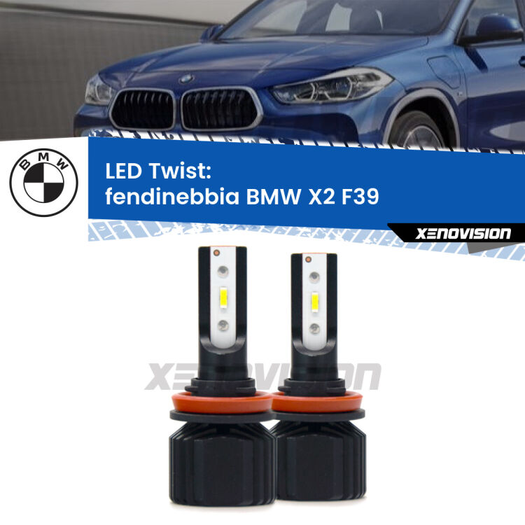 <strong>Kit fendinebbia LED</strong> per <strong>BMW X2</strong> F39 2017 in poi. Compatte, impermeabili, senza ventola: praticamente indistruttibili. Top Quality.