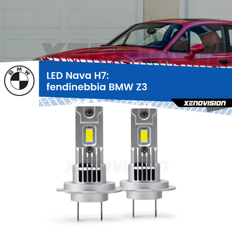 <strong>Fendinebbia LED no-spie per BMW Z3</strong>  1997 - 2003. Coppia lampade <strong>H7</strong> modello Nava canbus, raffreddate a ventola.