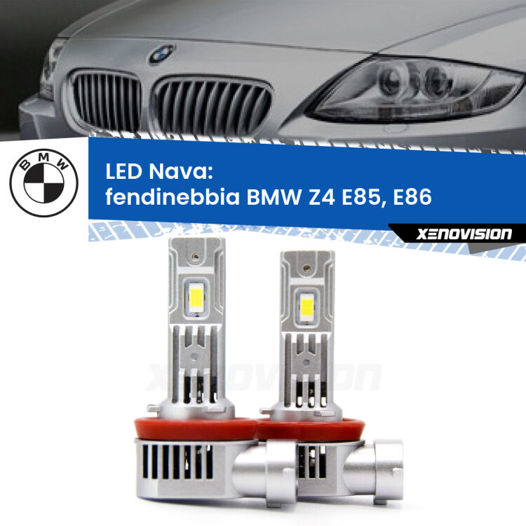 <strong>Fendinebbia LED no-spie per BMW Z4</strong> E85, E86 2003 - 2008. Coppia lampade <strong>H11</strong>/H9/H8/H16(JP) modello Nava canbus, raffreddate a ventola.