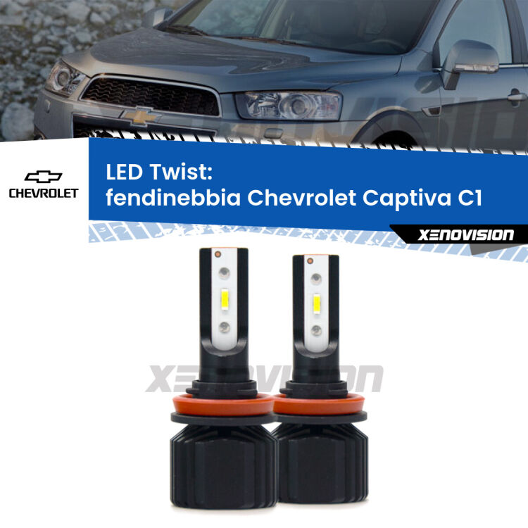 <strong>Kit fendinebbia LED</strong> per <strong>Chevrolet Captiva</strong> C1 2006 - 2012. Compatte, impermeabili, senza ventola: praticamente indistruttibili. Top Quality.