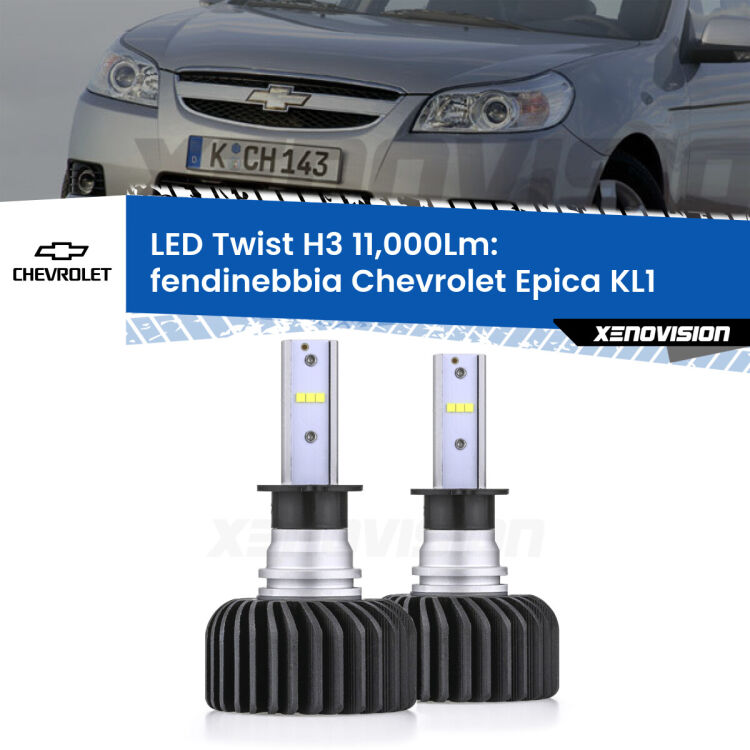 FINE SERIE: NO GARANZIA <strong>Kit fendinebbia LED</strong> H3 per <strong>Chevrolet Epica</strong> KL1 2005 - 2011. Compatte, impermeabili, senza ventola: praticamente indistruttibili. Top Quality.