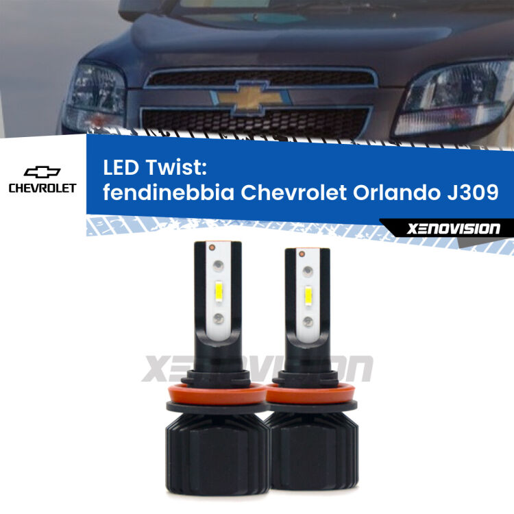 <strong>Kit fendinebbia LED</strong> per <strong>Chevrolet Orlando</strong> J309 2011 - 2019. Compatte, impermeabili, senza ventola: praticamente indistruttibili. Top Quality.