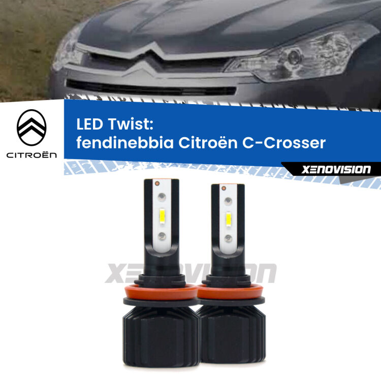 <strong>Kit fendinebbia LED</strong> per <strong>Citroën C-Crosser</strong>  2007 - 2012. Compatte, impermeabili, senza ventola: praticamente indistruttibili. Top Quality.