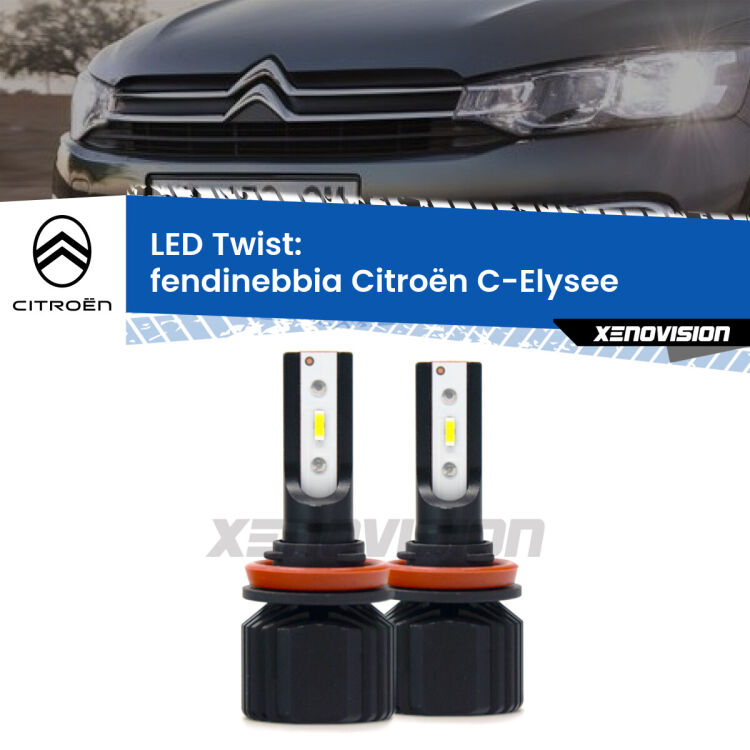 <strong>Kit fendinebbia LED</strong> per <strong>Citroën C-Elysee</strong>  2012 in poi. Compatte, impermeabili, senza ventola: praticamente indistruttibili. Top Quality.