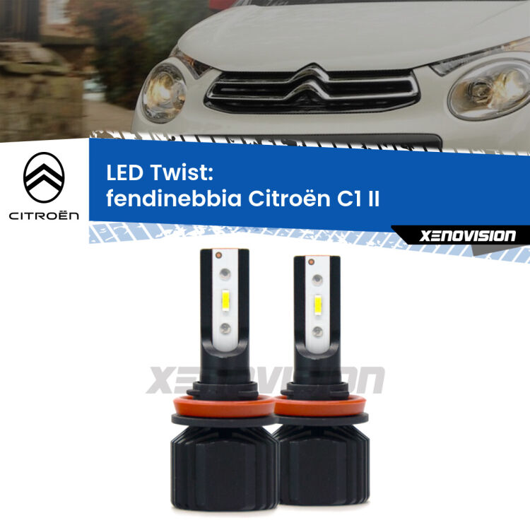 <strong>Kit fendinebbia LED</strong> per <strong>Citroën C1</strong> II 2014 in poi. Compatte, impermeabili, senza ventola: praticamente indistruttibili. Top Quality.