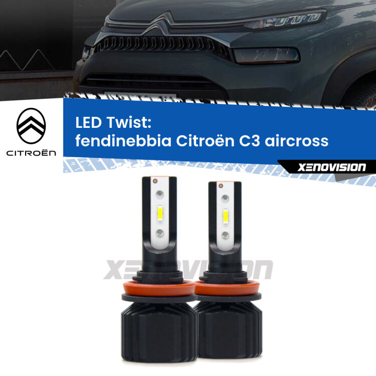 <strong>Kit fendinebbia LED</strong> per <strong>Citroën C3 aircross</strong>  2017 in poi. Compatte, impermeabili, senza ventola: praticamente indistruttibili. Top Quality.