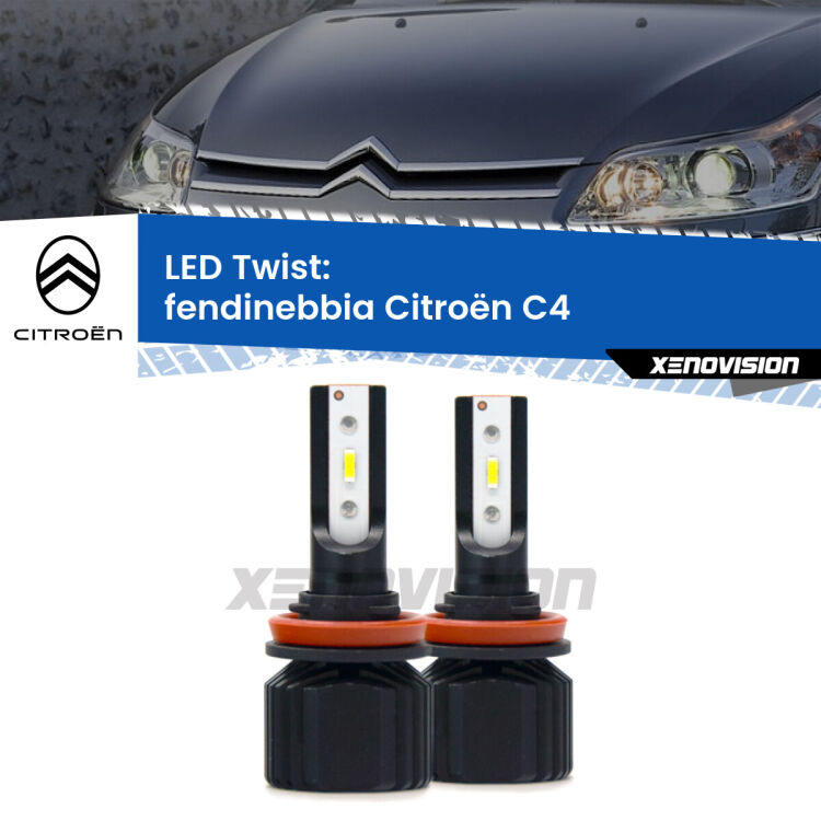 <strong>Kit fendinebbia LED</strong> per <strong>Citroën C4</strong>  2004 - 2009. Compatte, impermeabili, senza ventola: praticamente indistruttibili. Top Quality.