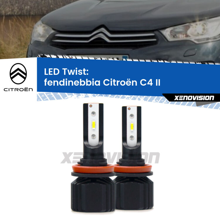 <strong>Kit fendinebbia LED</strong> per <strong>Citroën C4</strong> II 2009 - 2016. Compatte, impermeabili, senza ventola: praticamente indistruttibili. Top Quality.