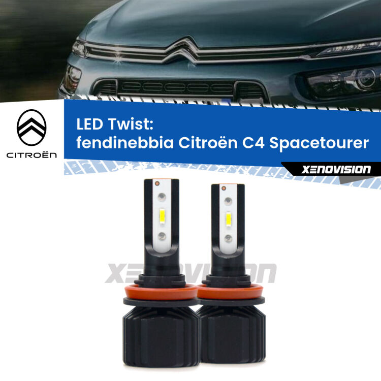 <strong>Kit fendinebbia LED</strong> per <strong>Citroën C4 Spacetourer</strong>  2018 in poi. Compatte, impermeabili, senza ventola: praticamente indistruttibili. Top Quality.