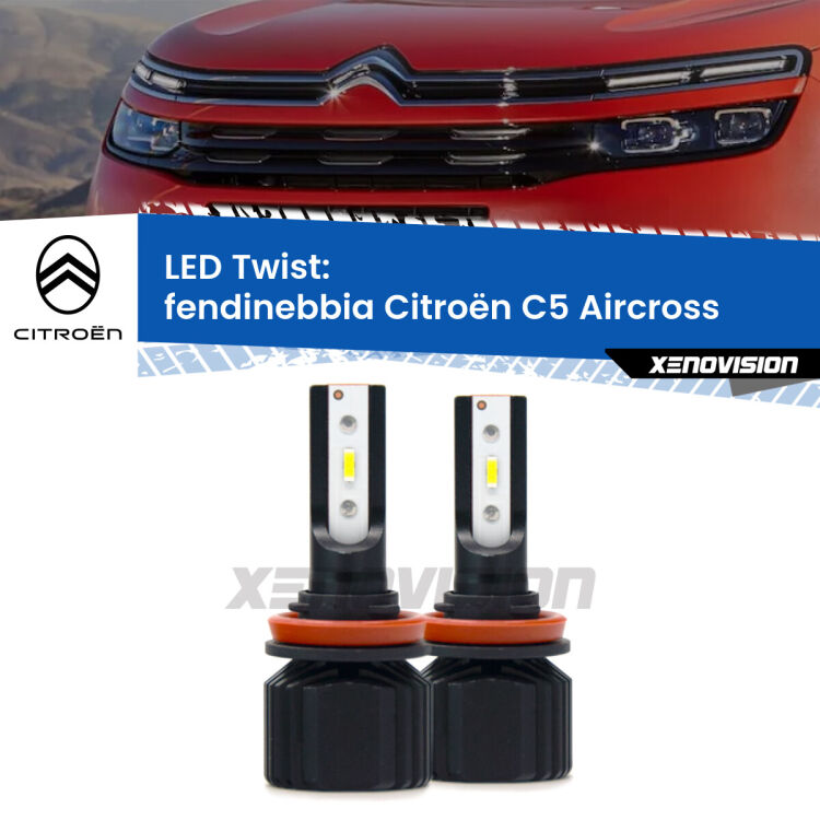 <strong>Kit fendinebbia LED</strong> per <strong>Citroën C5 Aircross</strong>  2017 in poi. Compatte, impermeabili, senza ventola: praticamente indistruttibili. Top Quality.