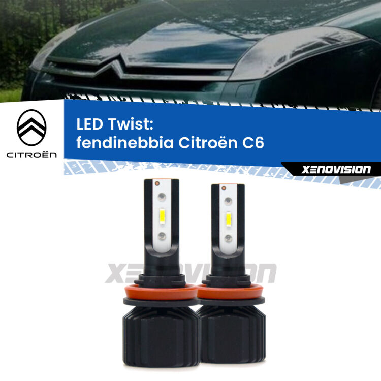 <strong>Kit fendinebbia LED</strong> per <strong>Citroën C6</strong>  2005 - 2012. Compatte, impermeabili, senza ventola: praticamente indistruttibili. Top Quality.